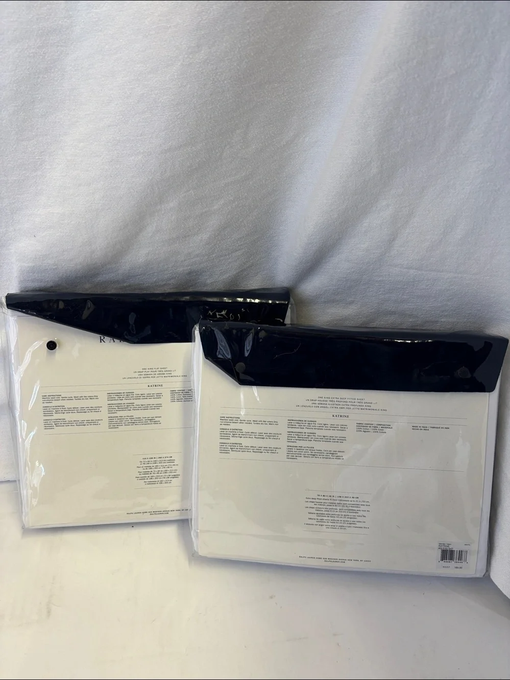 Ralph Lauren Katrine White King Flat & Fitted Sheet Set